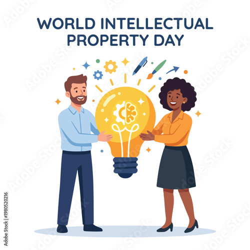 vector 2 young celebrating "World Intellectual Property Day" 15