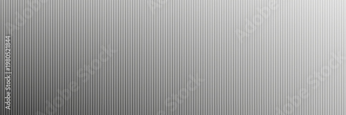 Acrylic satin corrugated glass texture light gray background. Blurred soft ribbed transparent striped door window overlay. Metal silver reeded polycarbonate sheet. Abstract vertical gradient pattern