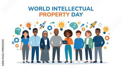 vector people celebrating "World Intellectual Property Day" 8