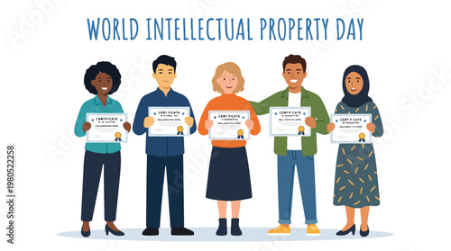 vector people celebrating "World Intellectual Property Day" 6