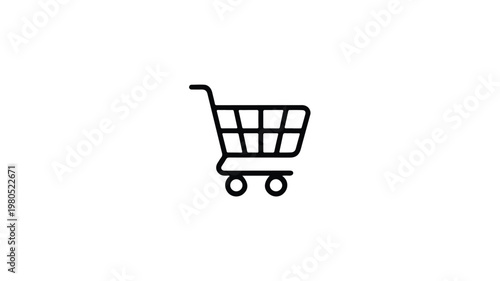 Shopping cart icon symbolizing e-commerce and online purchasing, ideal for retail and web design