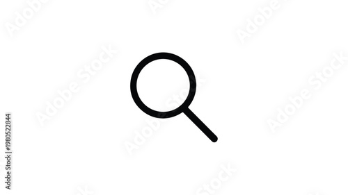 A simple and clean vector graphic of a magnifying glass icon on a white background, perfect for search and discovery related designs