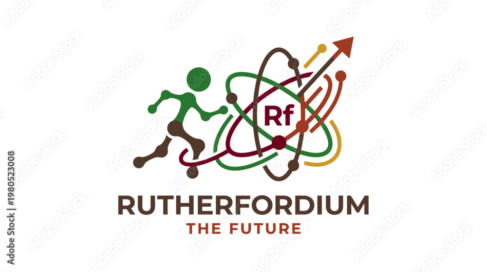 Fototapeta premium Rutherfordium Atom and Future Concept