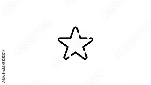 Stylized dashed outline star icon, a modern graphic symbol perfect for user interface design, favorite selections, and quality ratings in digital applications
