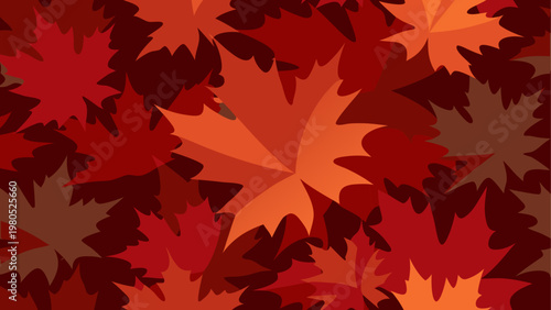 Vibrant autumn leaves with shades of red and orange