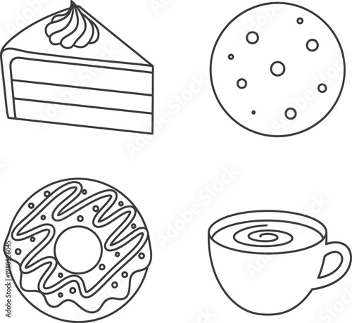 Hand Drawn Mediterranean Superfood Set with Dates Fig and Almonds Line Art