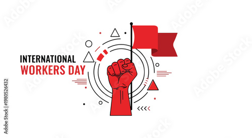 International Workers Day labor day may day worker protest union solidarity flat vector sticker