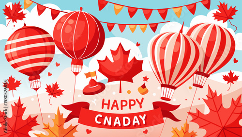 Colorful hot air balloons floating in the sky