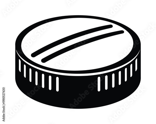 Vector of a classic hockey puck with edges