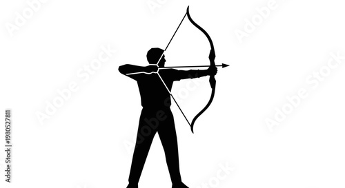 Man holding bow and arrow.
