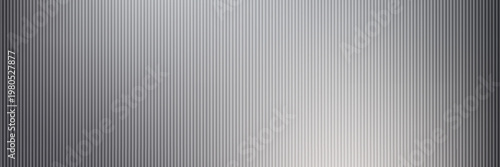 Corrugated, fluted pastel grey colored glass vector texture. Ribbed plastic gradient background