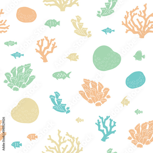 サンゴと海の生き物のパターン