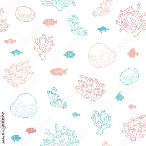 サンゴと海の生き物のパターン