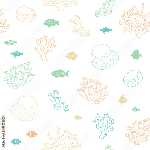 サンゴと海の生き物のパターン