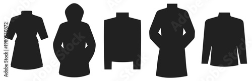 Silhouettes of winter clothing for women women's outfits