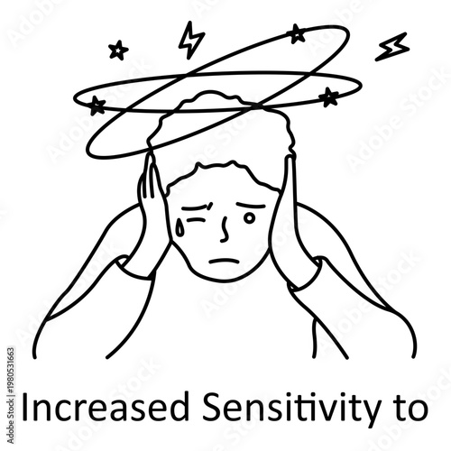 Emotional Overreaction Outline Icon with Stress and Tension