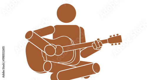 Man Playing Acoustic Guitar Sitting 1.