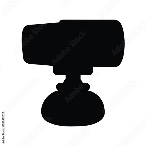 Silhouette of a laboratory microscope for scientific research and analysis