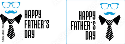 Happy father's day card with glasses and mustache design