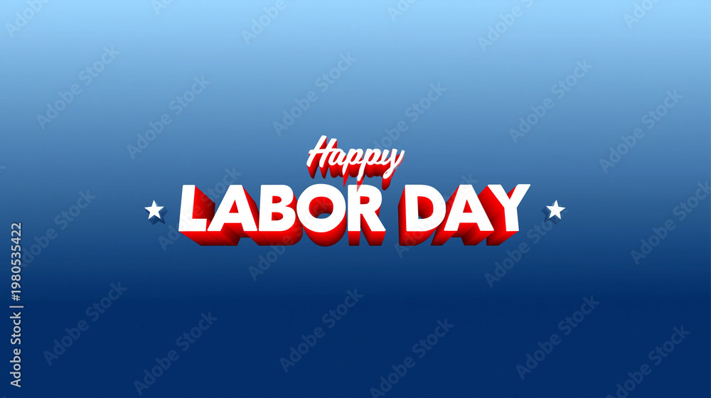 Obraz premium A colorful graphic design celebrating Labor Day with a blue gradient background