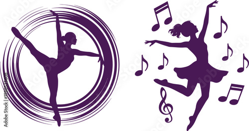 World dance day silhouette vector