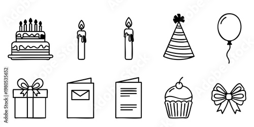 A festive birthday scene with cake, candles, gifts, and decorations indoors.