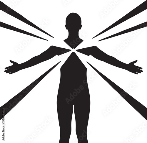 Warrior Samurai Silhouette with Sword Vector Illustration