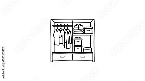 Minimalist Black and White Wardrobe Organization