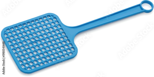 Blue Fly Swatter on White Background