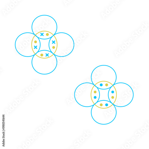 A clean, colorful scientific illustration showing atomic bonds and molecular structures. 