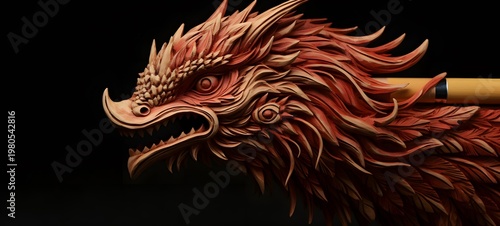 Devil griffin shaped matchstick carving,generative AI