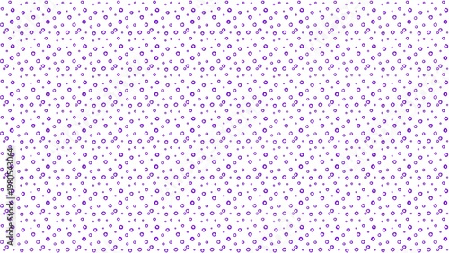 Billede på lærred Abstract background pattern with randomly scattered purple circles and dots on w