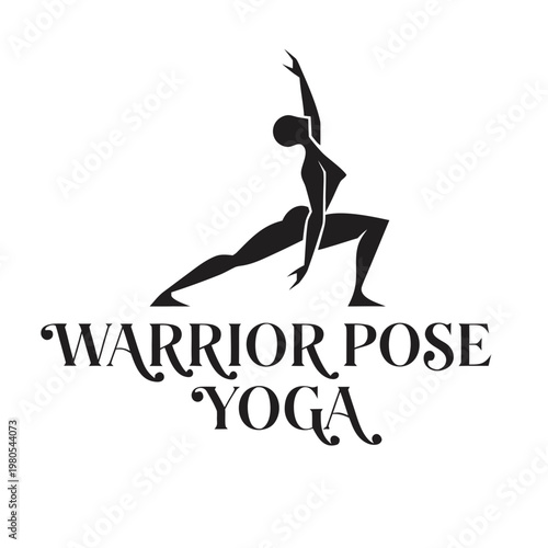 Yoga, Warrior Pose, Fitness, Silhouette, Black Icon