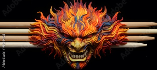 fenrir ifrit dryad shaped matchstick carving ,generative AI