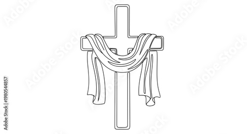Cross with cloth draped over it 1.