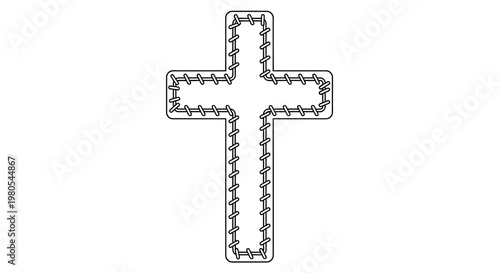 Cross Made of Small Chain Links.