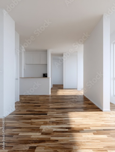 広々としたモダンな住宅の廊下