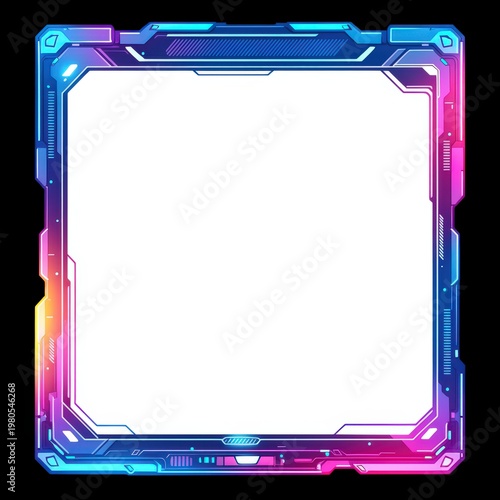 サイバーパンク風のデジタルフレーム