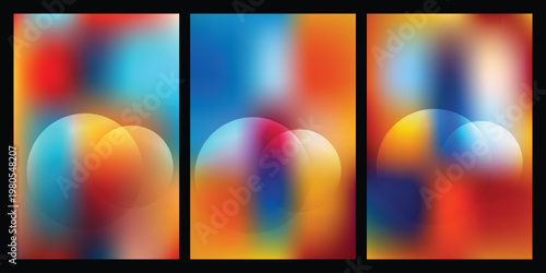 Abstract fusion of blended chromatic spheres in gradient fields