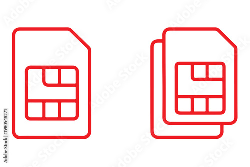 Sim card icon symbol for apps and websites. dual sim card sign and symbol