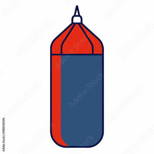 Stylized red and blue punching bag icon representing fitness and combat sport training