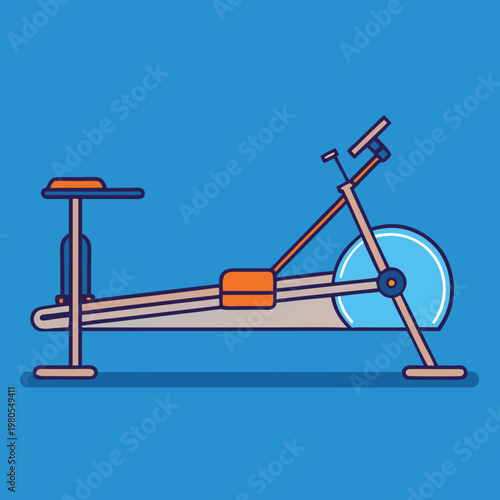 A clean vector illustration of a stationary exercise bike for home fitness and cardio workout