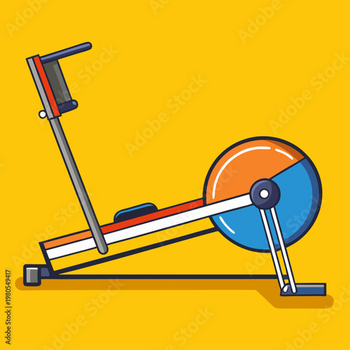 Colorful elliptical trainer vector illustration for cardio workout and fitness