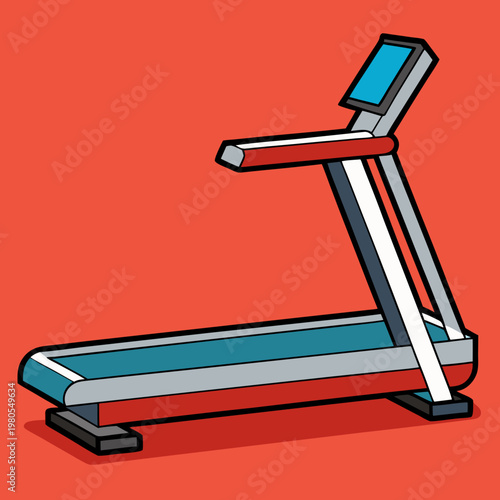 A stylized illustration of a vibrant treadmill, ideal for modern fitness and exercise