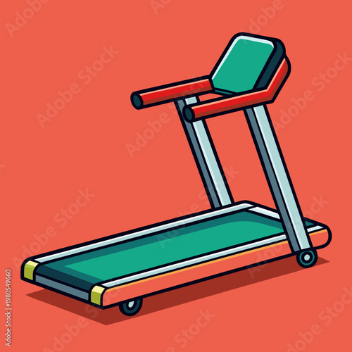 A vibrant illustration of a modern treadmill, perfect for home fitness and cardio exercise