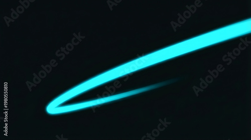 Bright blue energy beam swirling in the dark space.