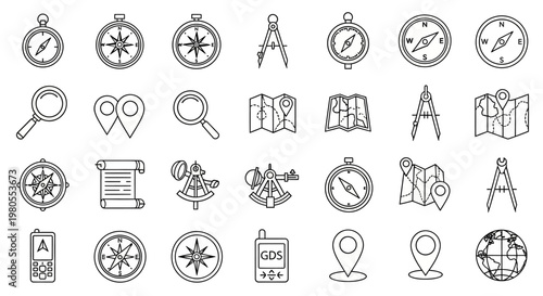 Navigation icons and symbols collection.