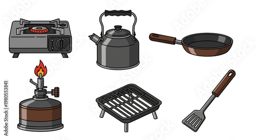 Collection of outline icons for data storage, cloud computing, server management, capacity, and secure information handling in digital technology concepts