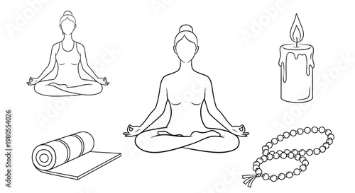 Collection of outline icons for data storage, cloud computing, server management, capacity, and secure information handling in digital technology concepts