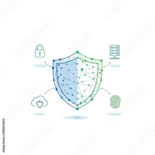 Security shield cyber technology protection network data safety system digital privacy antivirus firewall